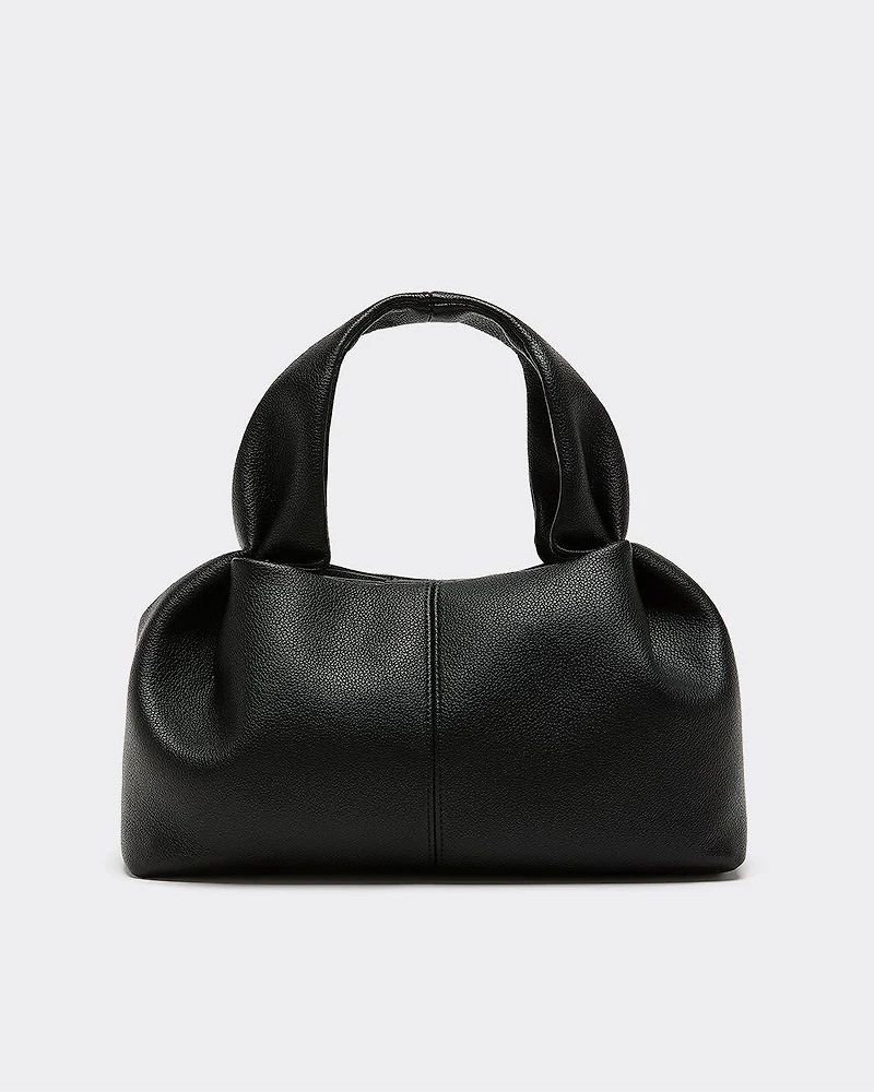 Pleated Faux-Leather Bag