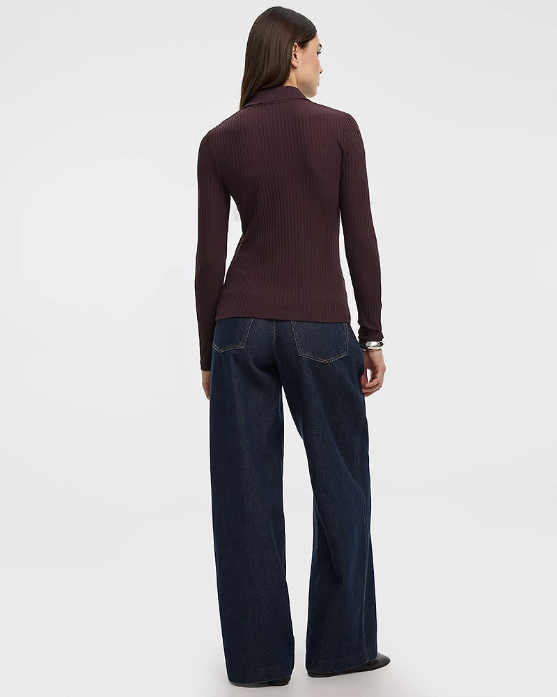 Long-Sleeve Polo Sweater