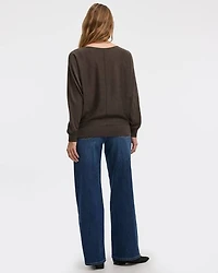 Merino-Blend Long-Sleeve Boat-Neck Sweater