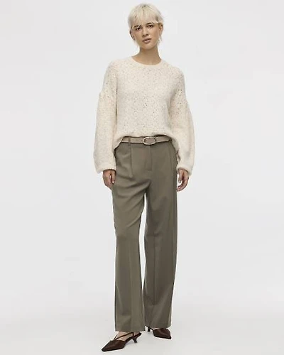 Pantalon à jambe large et taille haute