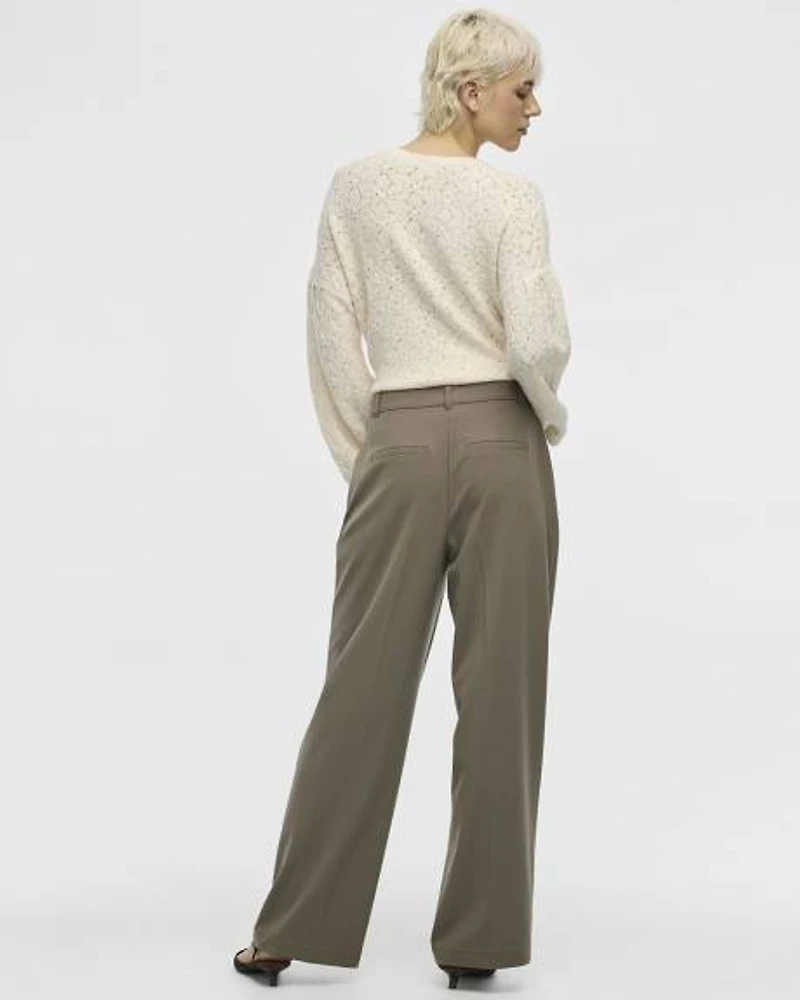 Pantalon à jambe large et taille haute