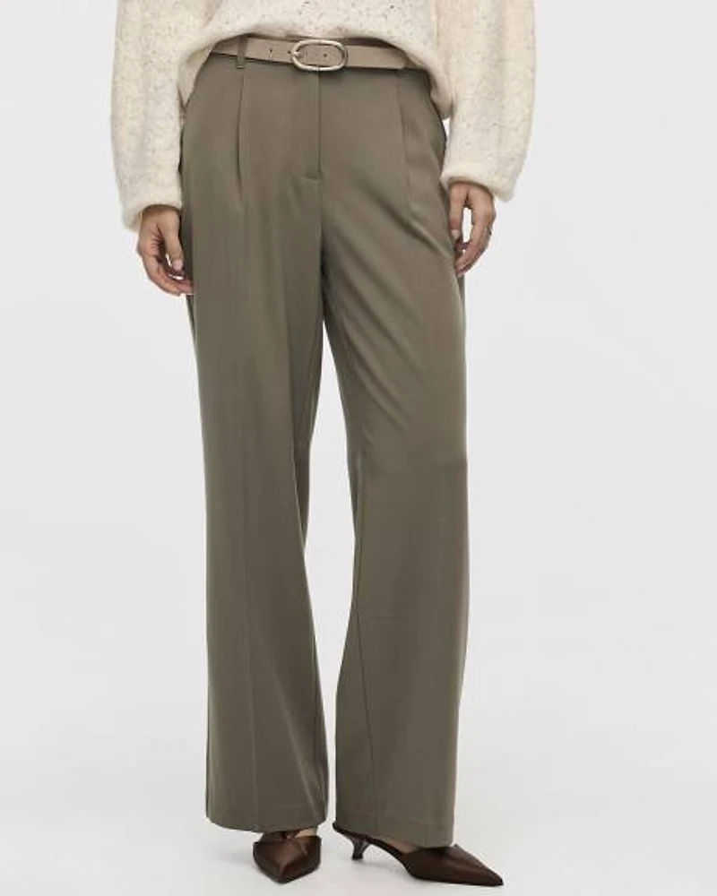 Pantalon à jambe large et taille haute