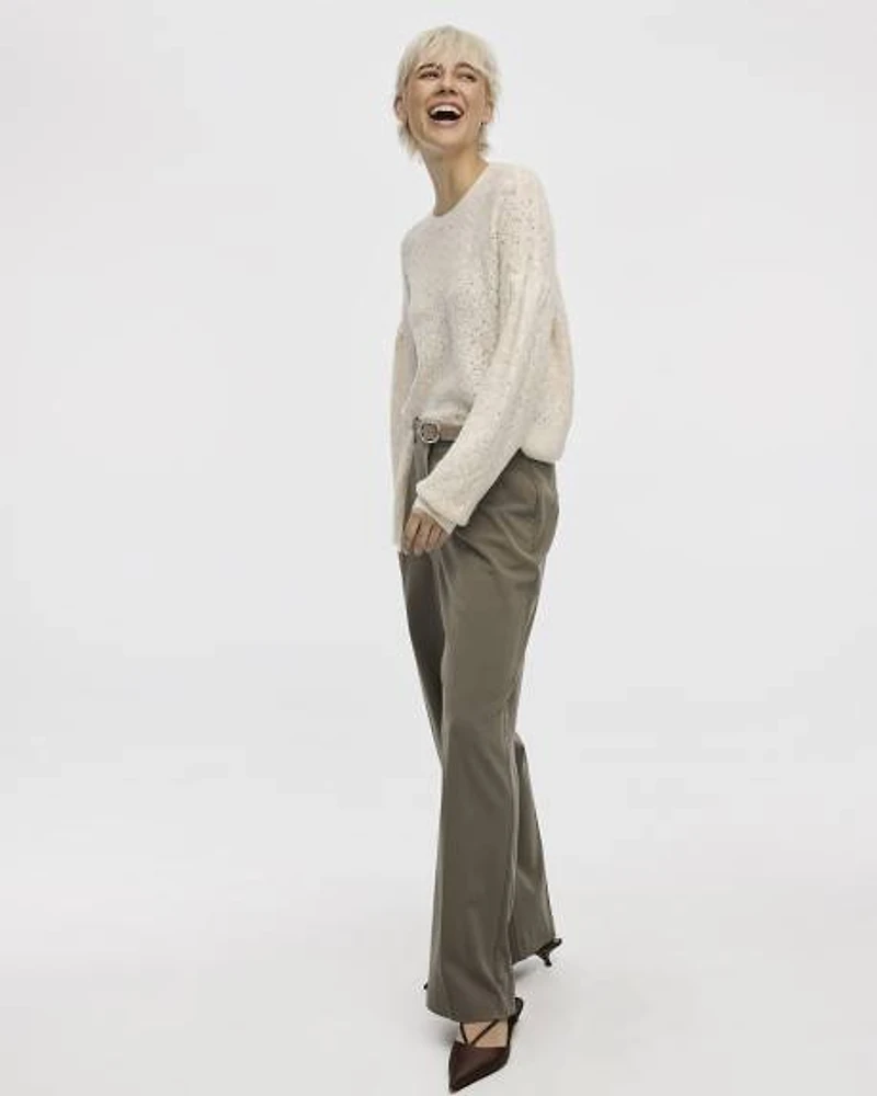 Pantalon à jambe large et taille haute