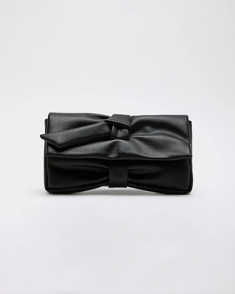 Faux Leather Clutch with Knot