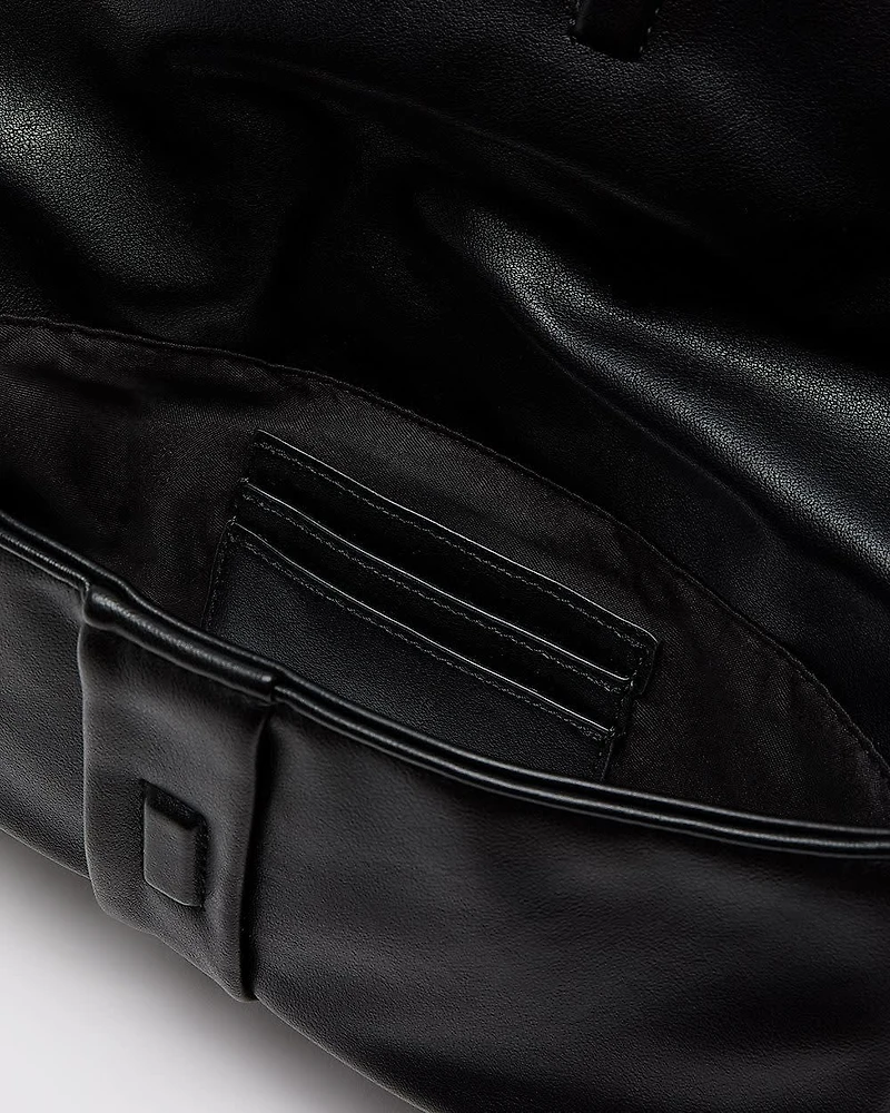 Faux Leather Clutch with Knot