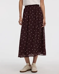 Jupe midi en mousseline plissée
