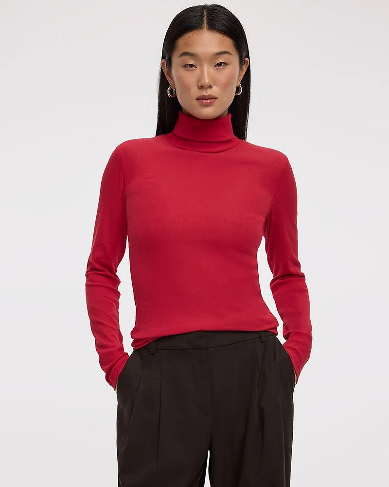 Long-Sleeve Turtleneck Top