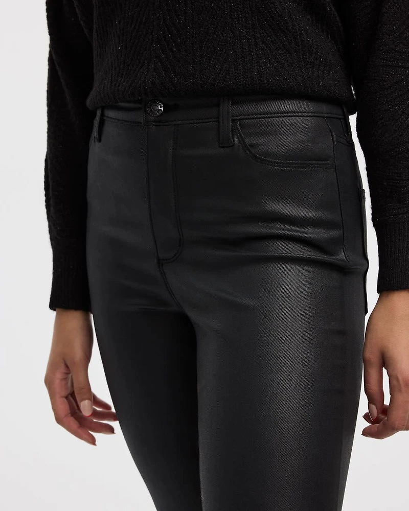 Skinny-Leg High-Rise Coated Jeans