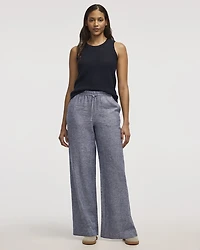 Wide-Leg High-Rise Linen Blend Pant