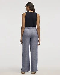 Wide-Leg High-Rise Linen Blend Pant