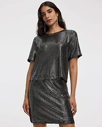 Mini-jupe paillettes miroir