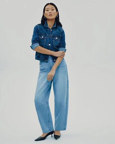 Jeans taille haute à jambe ballon