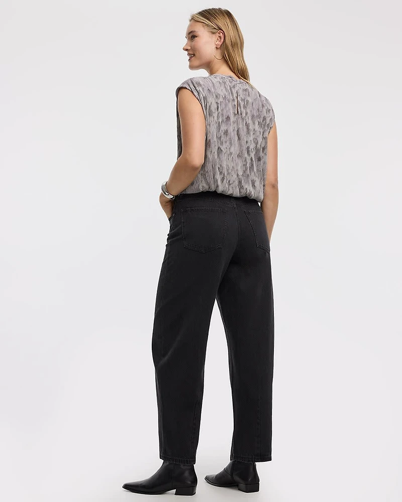 Camisole en tricot plissé à col rond