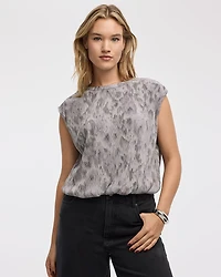 Camisole en tricot plissé à col rond