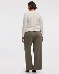 Long-Sleeve V-Neck Ribbed T-Shirt