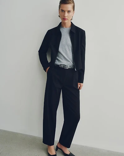 Mid-Rise Barrel Pants