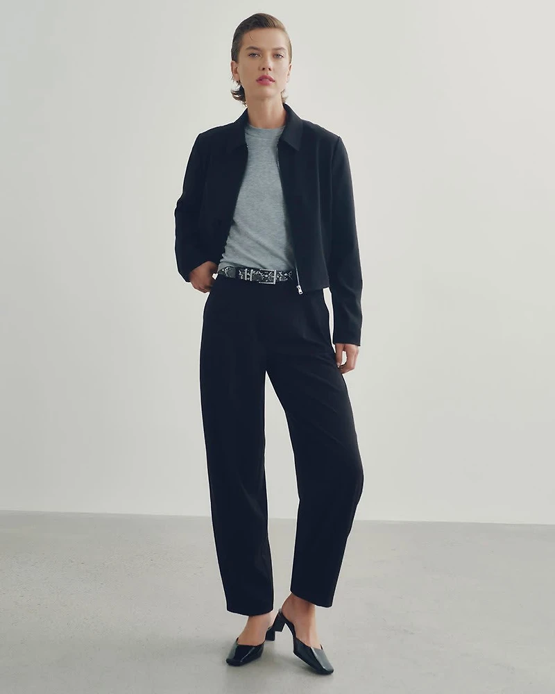 Mid-Rise Barrel Pants