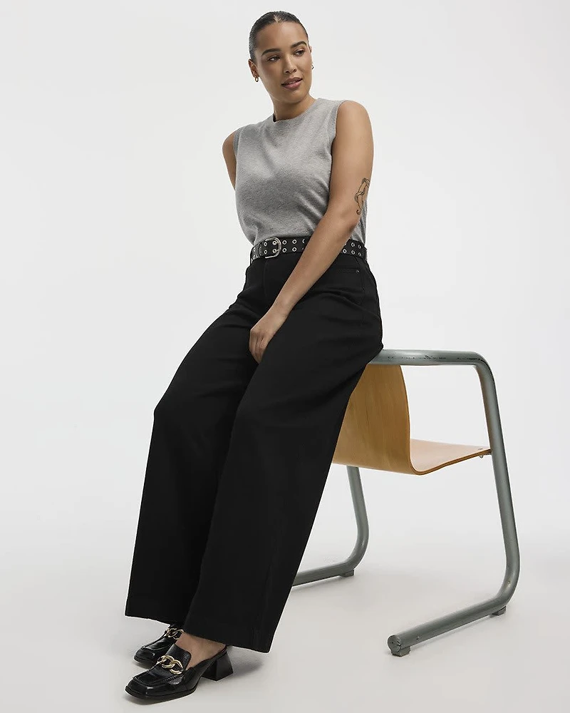 Wide-Leg High-Rise Jean