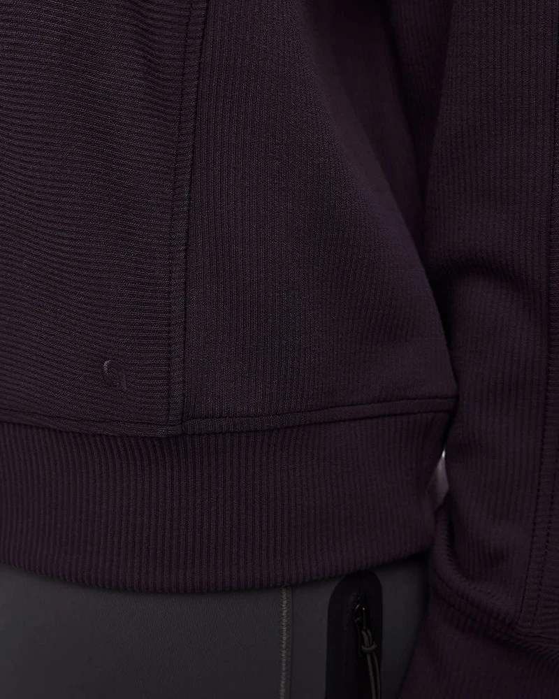 Long-Sleeve Sweater with Half-Zip Mock Neckline