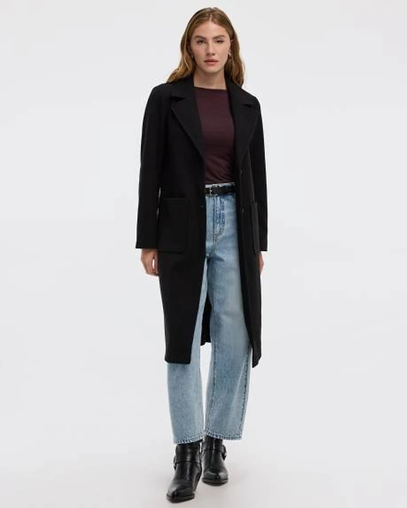 Long Coat with Two-Button Closure