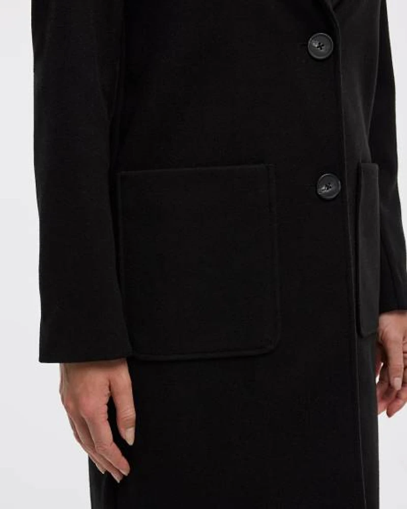 Long Coat with Two-Button Closure