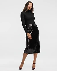 Midi Column Sequins Skirt