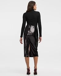 Midi Column Sequins Skirt