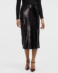 Midi Column Sequins Skirt