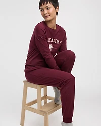 Long-Sleeve Top and Jogger Cotton Pyjama Set