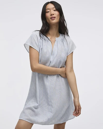 Split-Neck Shift Dress