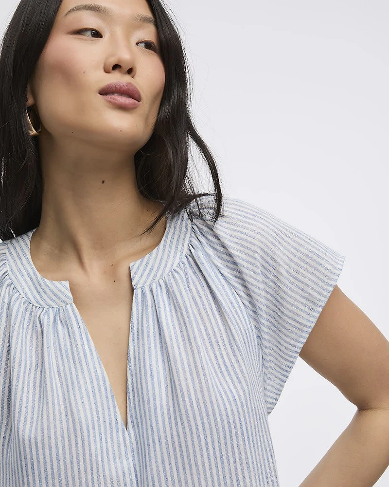 Split-Neck Shift Dress