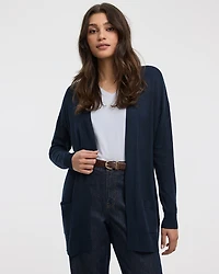 Long-Sleeve Open Cardigan with Pockets