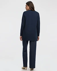 Long-Sleeve Open Cardigan with Pockets