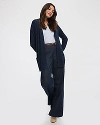 Long-Sleeve Open Cardigan with Pockets
