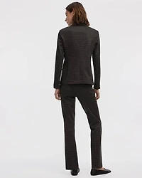 Fitted One-Button Knit Blazer