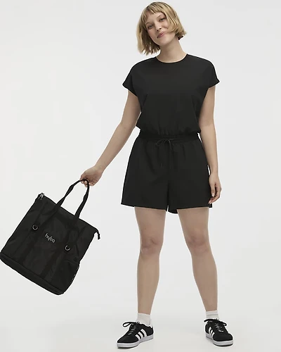 Extended-Sleeve Crew-Neck Romper