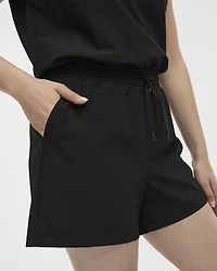 Extended-Sleeve Crew-Neck Romper