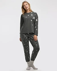 Long-Sleeve Top and Jogger Cotton Pyjama Set