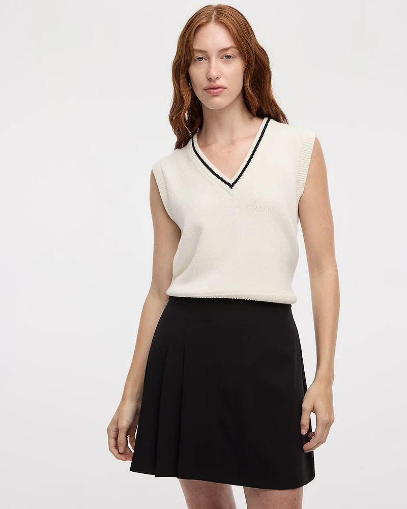 A-Line Mini Skirt with Side Pleats