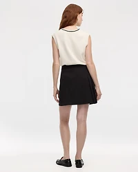 A-Line Mini Skirt with Side Pleats