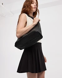 A-Line Mini Skirt with Side Pleats