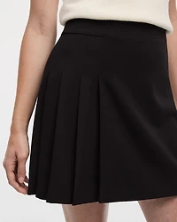 A-Line Mini Skirt with Side Pleats