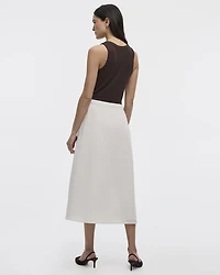 Swing Midi Skirt with Front Slit