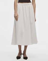Swing Midi Skirt with Front Slit