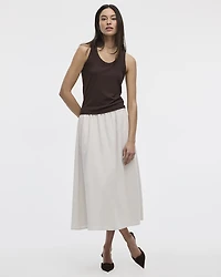 Swing Midi Skirt with Front Slit