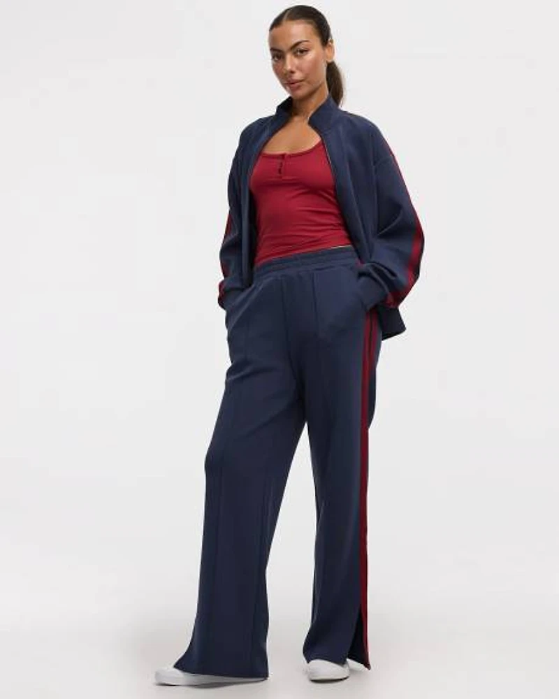 Wide-Leg Tracksuit Pant