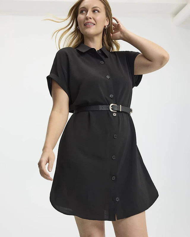 Reitmans Robe à boutonner manches courtes et col chemisier St