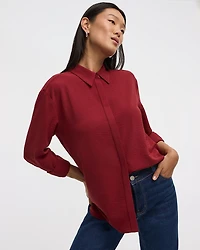 Long-Sleeve Buttoned-Down Blouse