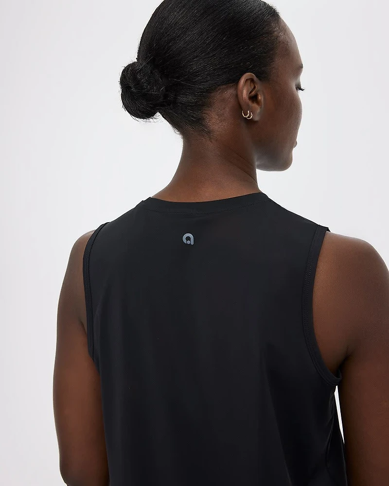 Robe sans manches à col rond