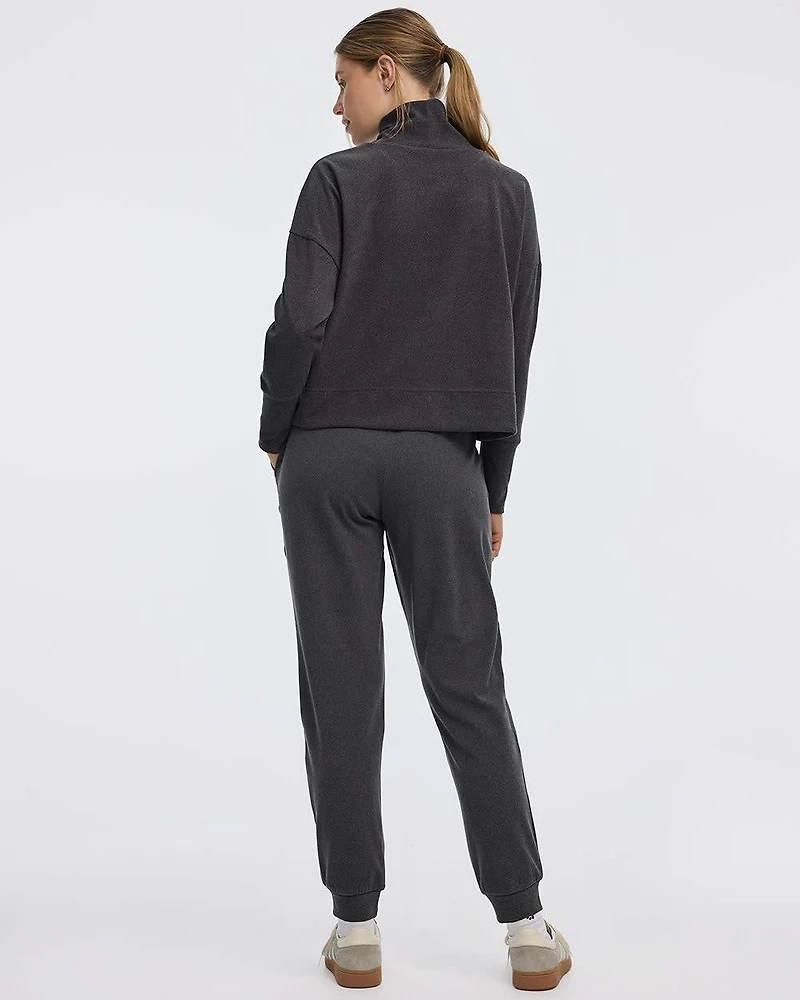 Long-Sleeve Mock-Neck Pullover